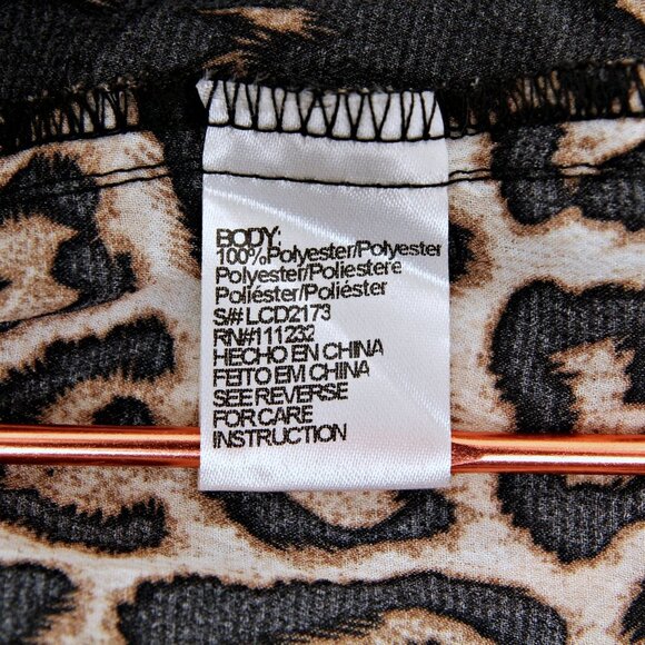 NWT Lucca Couture Cheetah V Neck Bell Sleeve Draped Midi Dress - Picture 13 of 14